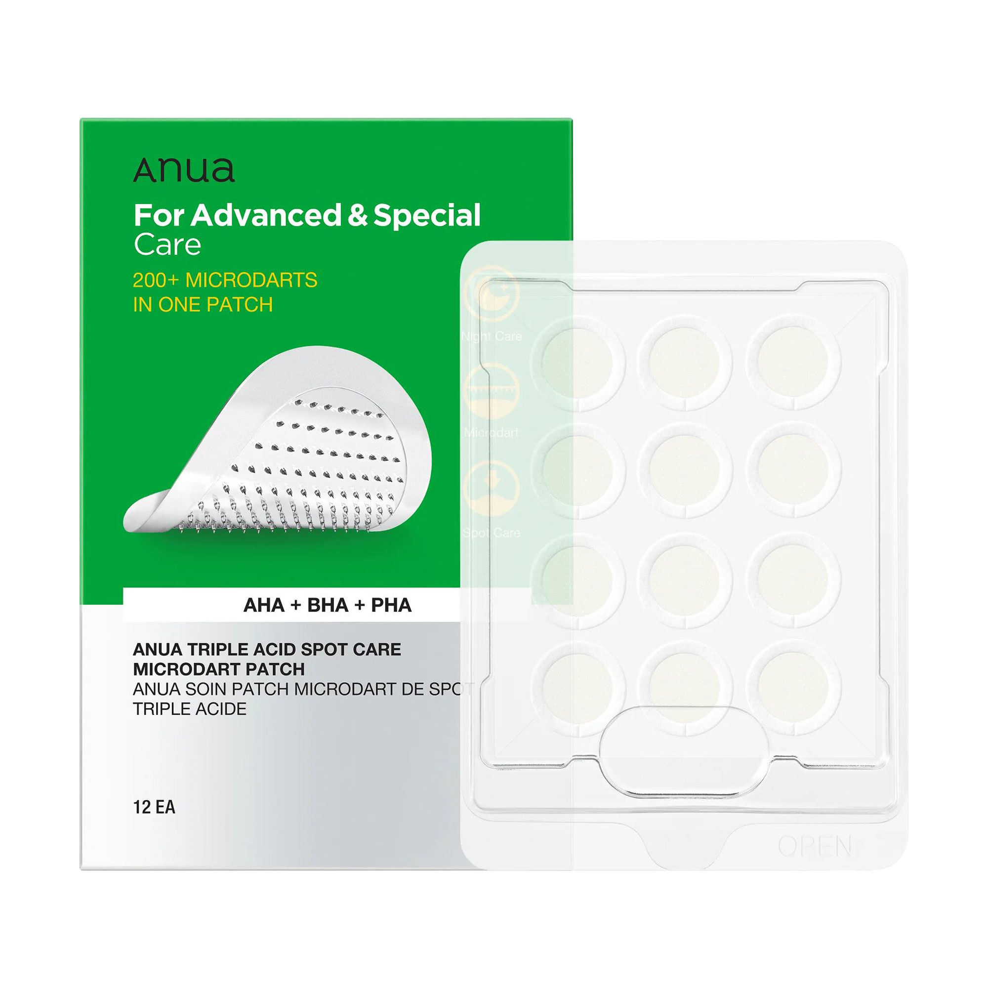 Патчі Anua Triple Acid Spot Care Microdart Patch проти прищів, 12 шт